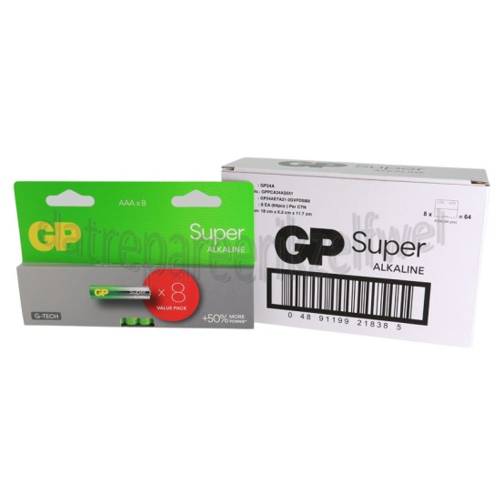 Foto van GP Batterij AAA LR03 1,5V Multipack Potlood Super Alkaline 