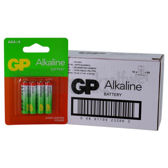Foto van GP Batterij AAA LR03 1,5V, 4 stuks Potlood Alkaline 