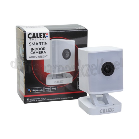 Foto van Calex Beveiligingscamera Smart Indoor Cube Camera Wit, 4MP, Full HD 