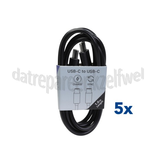 Foto van Musthavz USB Kabel Zwart, 100 cm USB-C naar USB-C 