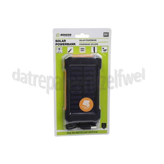 Foto van Benson Powerbank Solar, 5000mAh, 5V, 1 Amp 