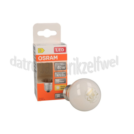 Foto van Osram Ledlamp LED Star Classic P40 Mat Filament 3,4W E27 470lm 2700K 