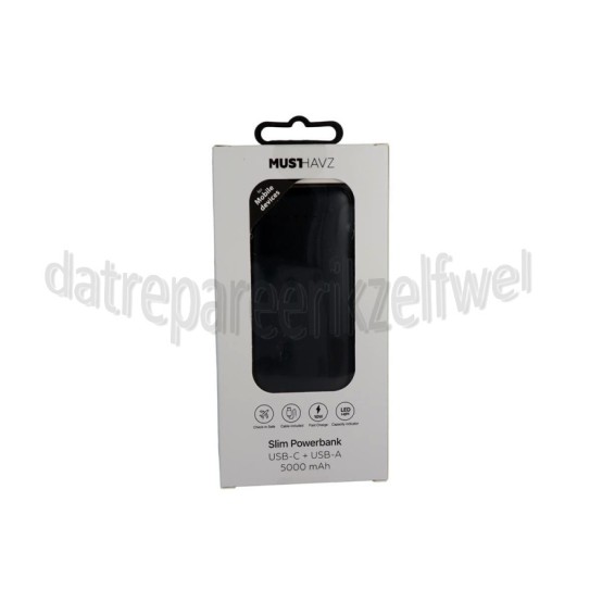 Foto van Musthavz Powerbank Zwart, 10W 5000 mAh 