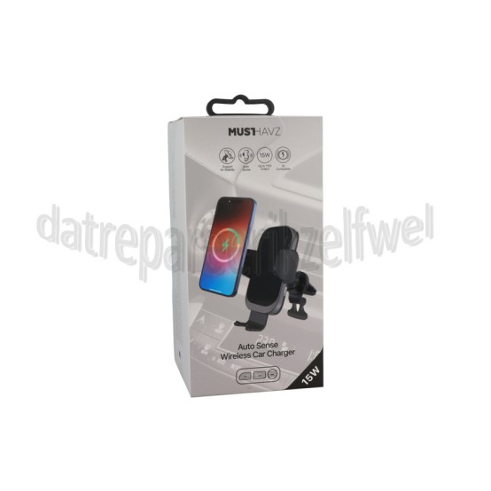 Foto van Musthavz Oplader Auto Sense, draadloos Auto houder ventilatierooster 