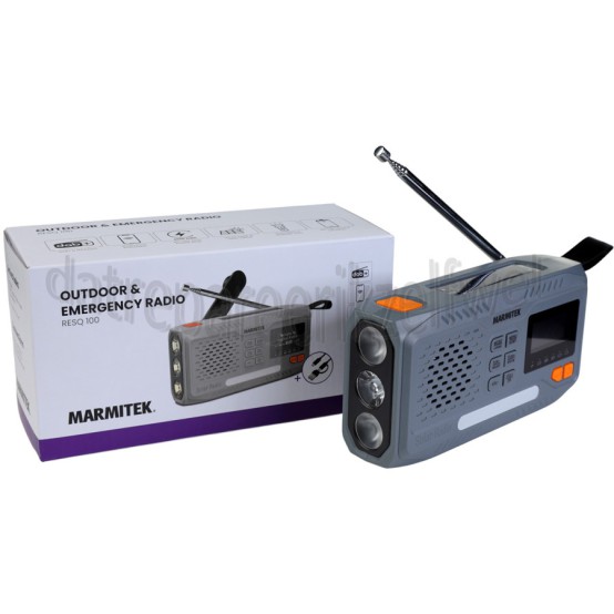 Foto van Marmitek Radio RESQ100 Noodradio Opwindbaar, Batterij 4500mAh Lithium-Ion, Solar 