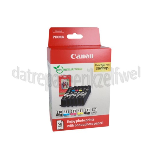 Foto van Canon Inktcartridge PGI 530/ CLI 531 Zwart, Cyaan, Magenta, Geel, Grijs Pixma TS8552, TS8750, TS8551, TS8751, TS8550 