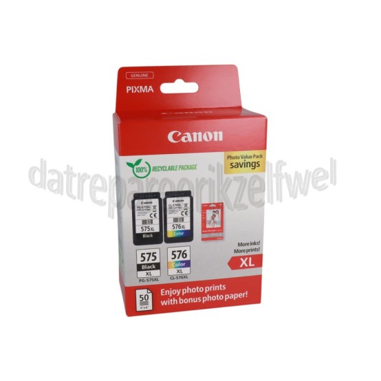 Foto van Canon Inktcartridge PG 575XL/CL 576XL, Zwart, Cyaan, Magenta, Geel Pixma TR4751i, TS3551i, TS3752i, TS3751i 