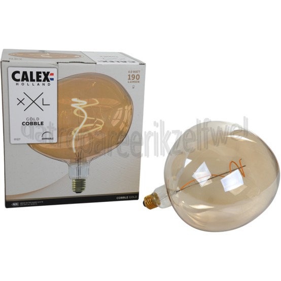 Foto van Calex Ledlamp LED XXL Cobble Gold E27 4W 190Lm 1800K Dimbaar 