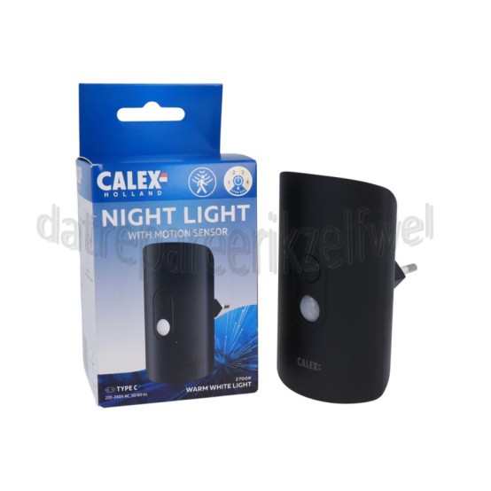 Foto van Calex Lamp Nachtlampje, Zwart Bewegingssensor, 1W, 25 Lumen, 2700K 