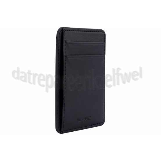 Foto van Musthavz Kaarthouder Vegan Leather Wallet, Zwart MagSafe, 3 Bankpassen 