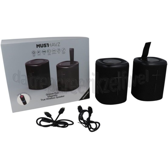 Foto van Musthavz Speaker Groove Duo True Wireless Speaker 2x 10W, IPX5, 2000mAh 