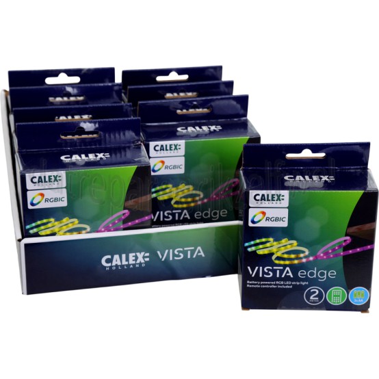 Foto van Calex Ledlamp Vista LED Strip 2 Meter, Batterij 2700K tot 6500K, 600 Lumen, RGBIC + CCT 