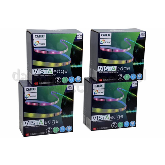 Foto van Calex Ledlamp Vista LED Strip 2 Meter RGBIC + CCT 600 Lumen, IP20, 2700K - 6500K 