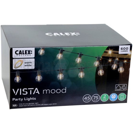 Foto van Calex Ledlamp Vista Lichtsnoer - 45M 35 Lumen, IP44, Dimbaar 