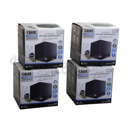 Foto van Calex Lamp Volterra Outdoor Wandlamp Zwart Motion Sensor, IP44, 170 Lumen, 3000K, 1,5W 