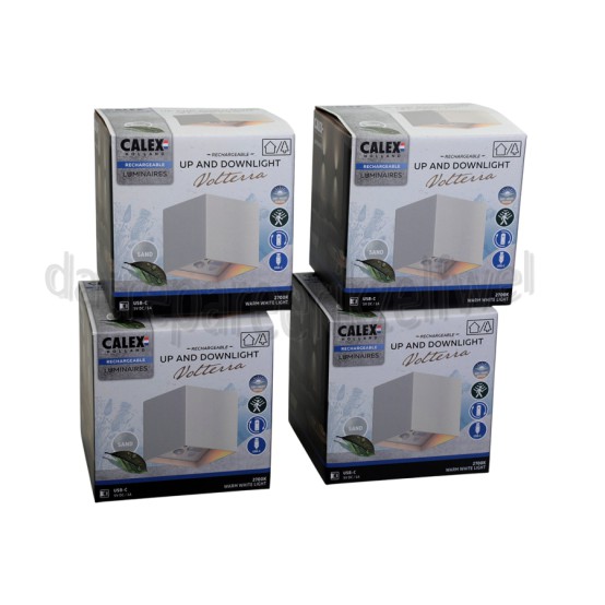 Foto van Calex Lamp Volterra Outdoor Wandlamp Zand Motion Sensor, IP44, 170 Lumen, 3000K, 1,5W 