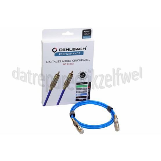 Foto van Oehlbach Tulp Kabel Performanche Digitale Audio Cinch Kabel NF113 DI Vergulde connectoren, 1 Meter 