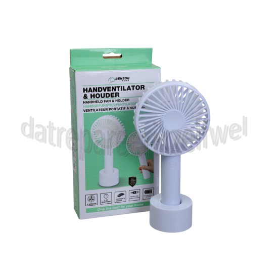 Foto van Benson Ventilator Hand Oplaadbaar, Wit 