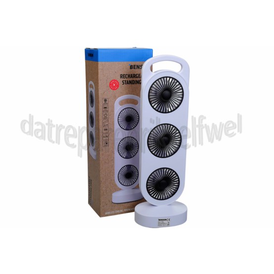 Foto van Benson Ventilator Staand Oplaadbaar, Wit 