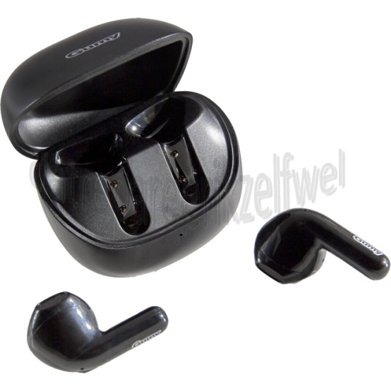 Foto van JVC Hoofdtelefoon Gumy Air Oordopjes, Draadloos, Zwart Bluetooth 5,4, Spatwaterdicht IPX 4 
