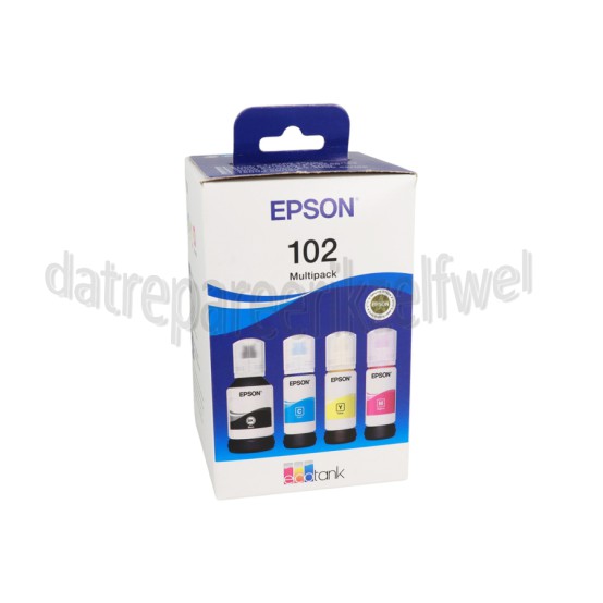 Foto van Epson Inktcartridge Ecotank 102 Multipack ET2700, ET2850, ET3700, ET39500, ET4850, ET4950 