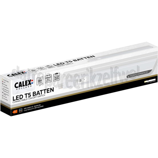 Foto van Calex Ledlamp Performance LED T5 Armatuur 313mm, Wit, 3000K, 4W, 400 Lumen, IP20 