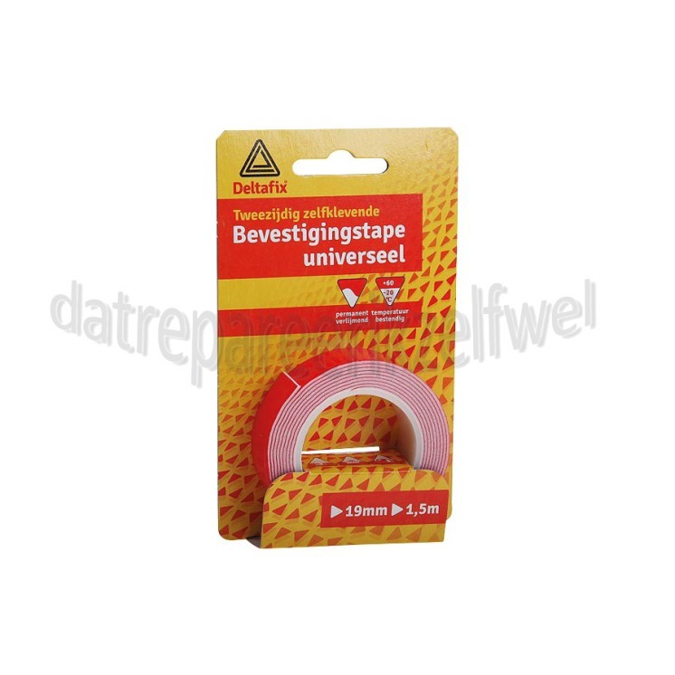 Foto van Deltafix Tape Bevestigingstape extra dik Dubbelzijdig 1500x19mm 