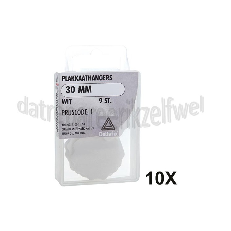 Foto van Deltafix Hanger Plakkaat hangers wit 30mm 
