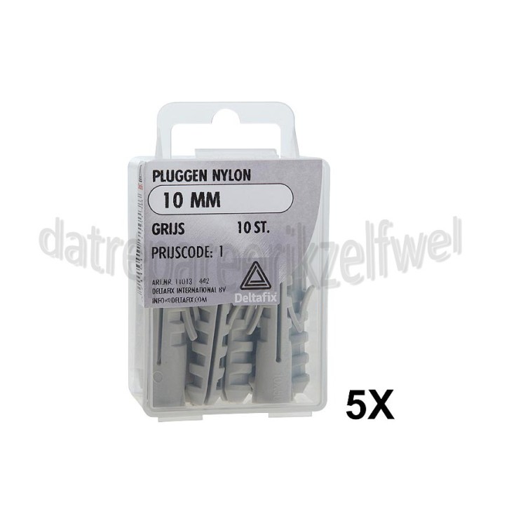 Foto van Deltafix Plug Pluggen nylon Grijs 10mm 