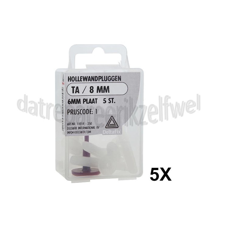 Foto van Deltafix Plug Holle wand pluggen 8mm 6mm plaat type A 