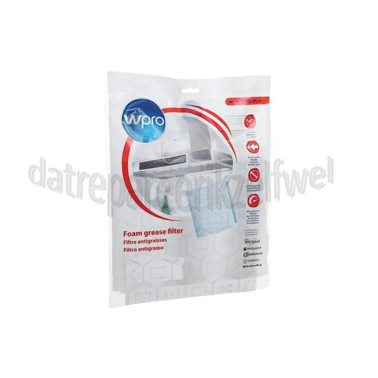 Foto van WPRO Filter Wasemkap plat met verzadigingsindicator Afm. 470 x 970 mm 