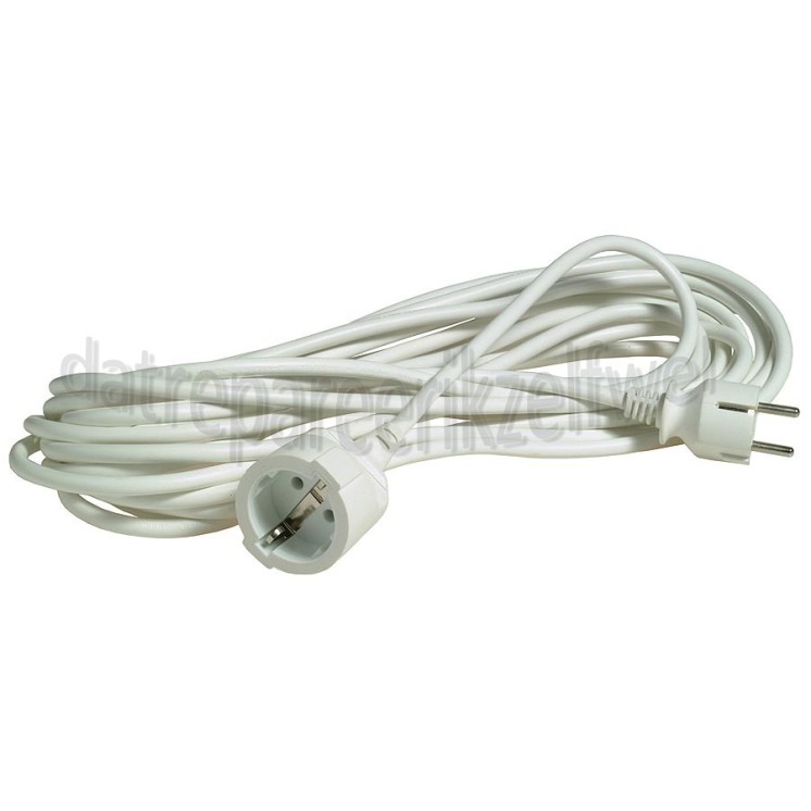 Foto van Snoer 3x1.5mm2 2.5A wit RA 10M geaard verlengsnoer 