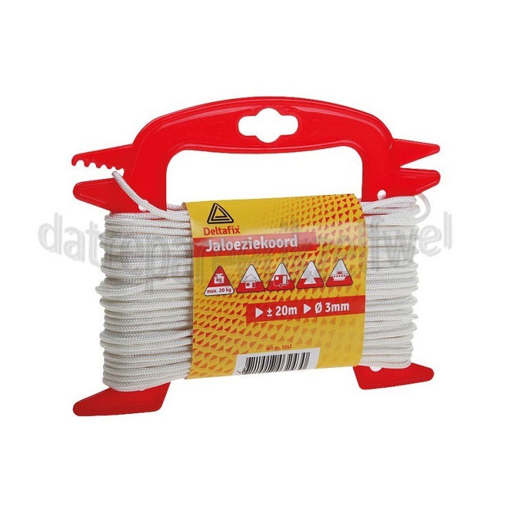 Foto van Deltafix Koord Jalouziekoord wit Haspel met 20mx3mm 