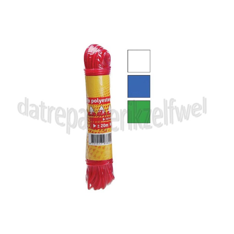 Foto van Deltafix Waslijn Assorti waslijn polyester met staal 5 stuks 20000x3.2mm 