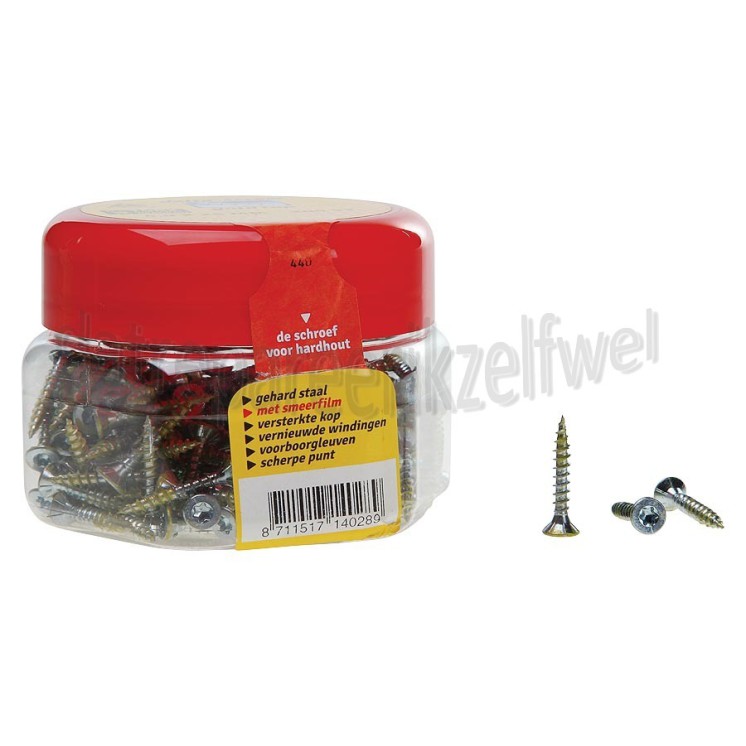 Foto van Deltafix Schroef Gold-top platkop torx verzinkt 4,0x25mm 