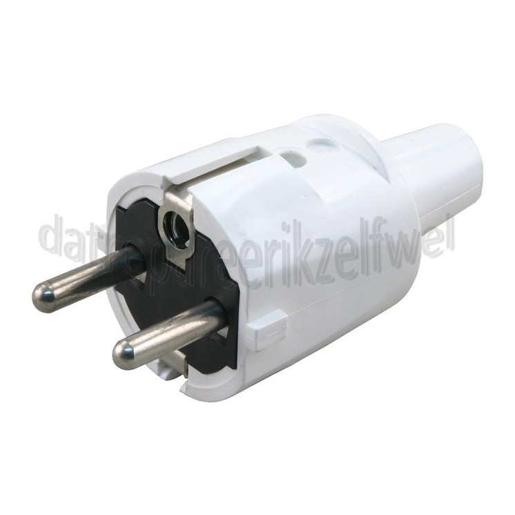 Foto van Stekker Pvc + RA wit Stekker 10/16A 