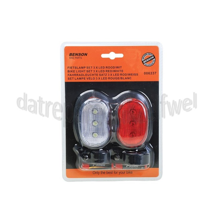 Foto van Lamp Lampenset fiets Ledverlichting rood-wit 