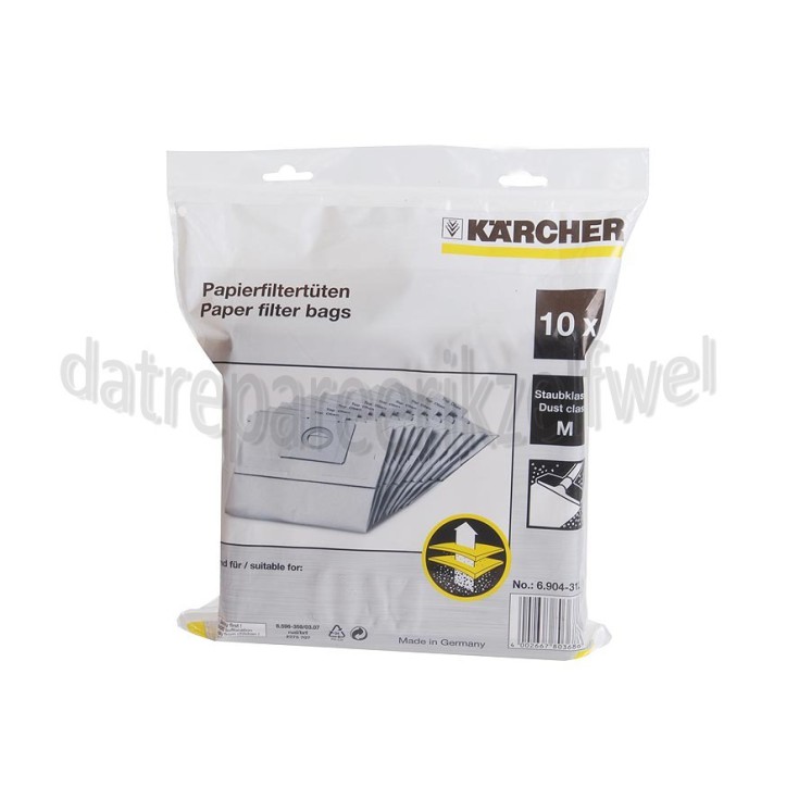 Foto van Karcher Stofzuigerzak Papier, 10 stuks T12/1, T12 