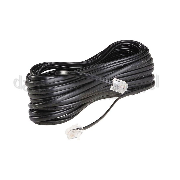 Foto van BMS Aansluitkabel RJ11 (M) - RJ11 (M), zwart, 10 m Silverline 