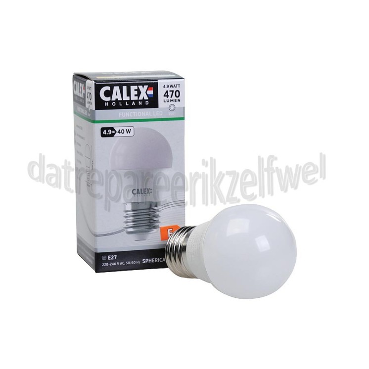 Foto van Calex Ledlamp Kogellamp 4,9 Watt 470 Lumen 2700K E27 P45 