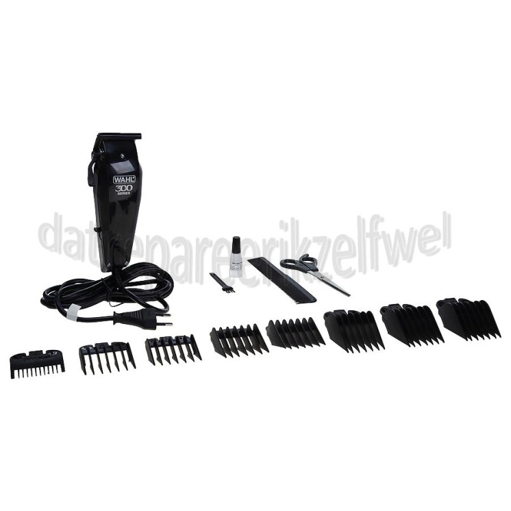 Foto van Wahl Tondeuse Wahl -zwart- 300 serie, inclusief 8 opzetkammen Haar en baard 
