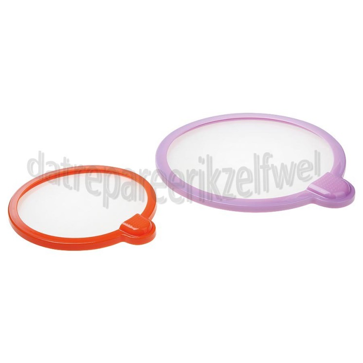 Foto van WPRO Deksel Magic Cover, Vacuum deksels 15 en 21cm, set van 2 stuks Universeel gebruik 