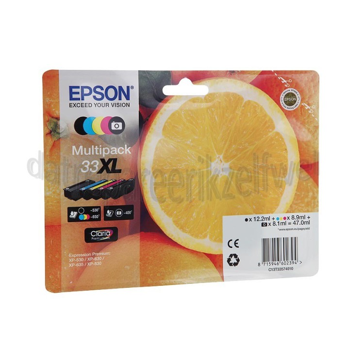 Foto van Epson Inktcartridge 33XL Multipack BK/C/M/Y/PB XP530, XP630, XP635, XP830 