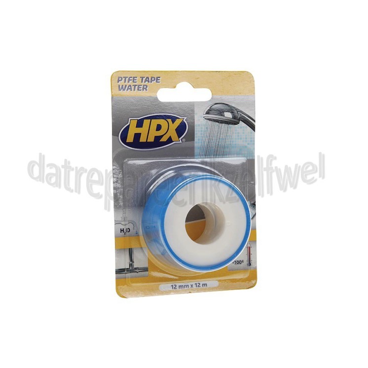 Foto van HPX Tape PTFE Water Wit Isolatietape, 12mm x 12 meter 