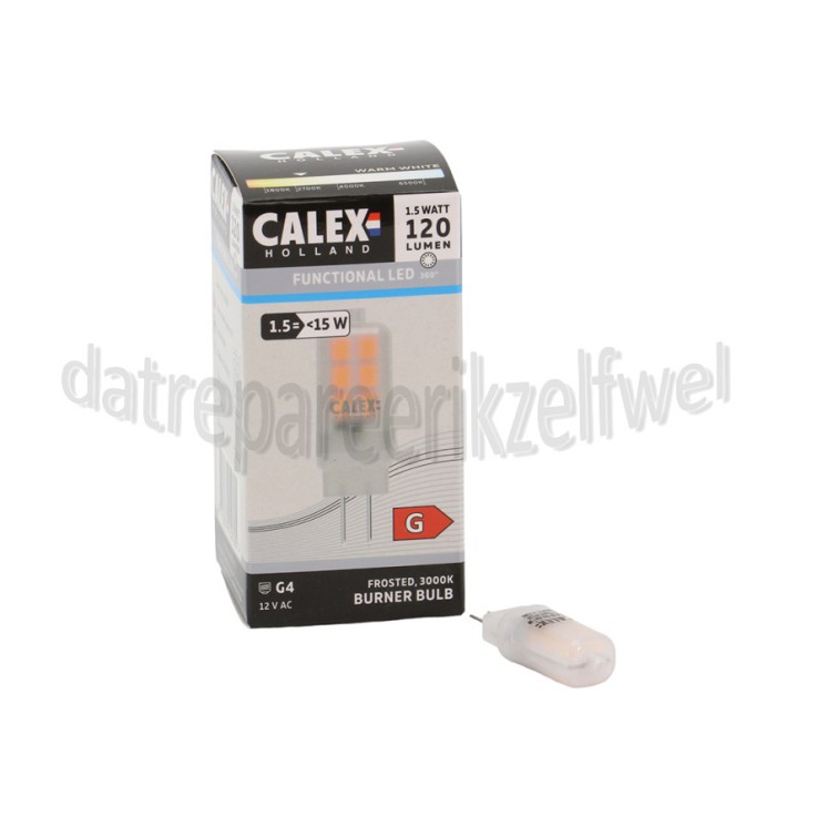Foto van Calex Ledlamp Insteek 12V 1,5 Watt 120 Lumen 3000k G4 Burner Mat 