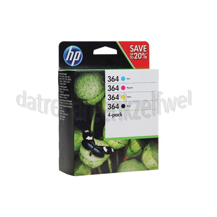 Foto van HP Hewlett-Packard Inktcartridge No. 364 Combo 4-pack BK/C/M/Y Photosmart C5380, C6380 