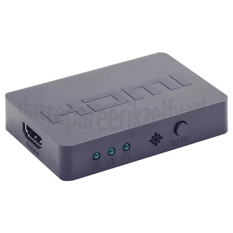 Foto van Cablexpert Switch 3-poorts HDMI switch met afstandsbediening 3 apparaten op 1 HDMI ingang 