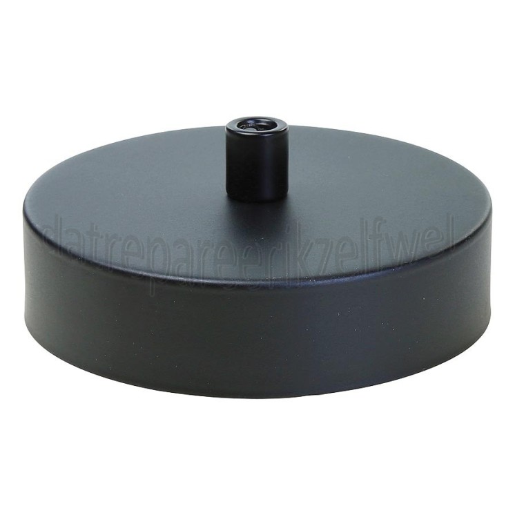 Foto van Calex Plafondplaat Metalen plafondplaat mat zwart 100mm, 1 gat 