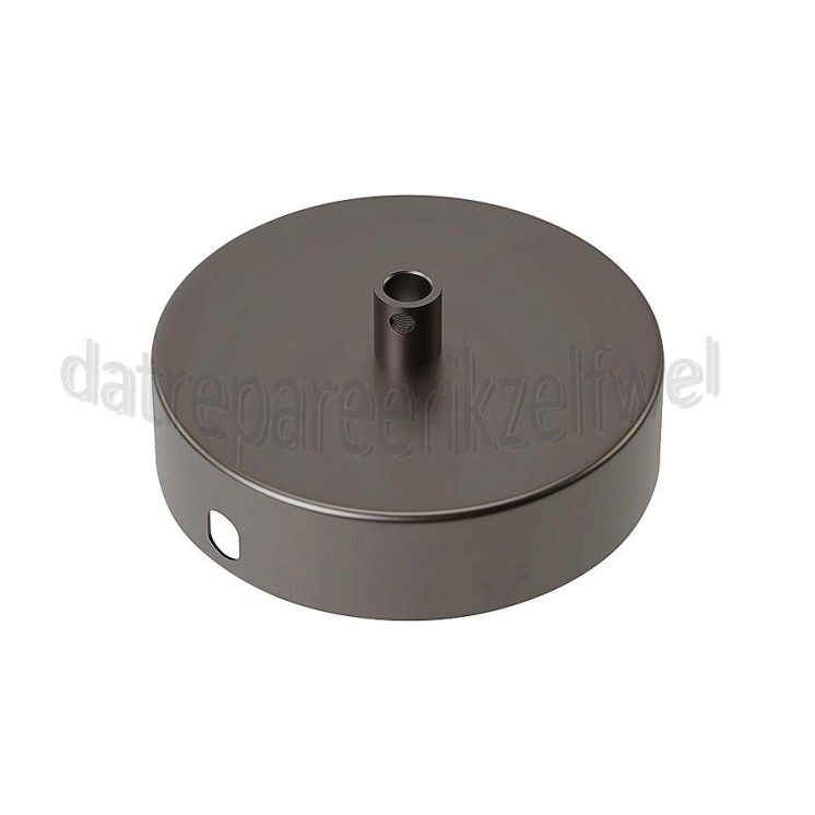Foto van Calex Plafondplaat Metalen plafondplaat mat parel zwart 100mm, 1 gat 