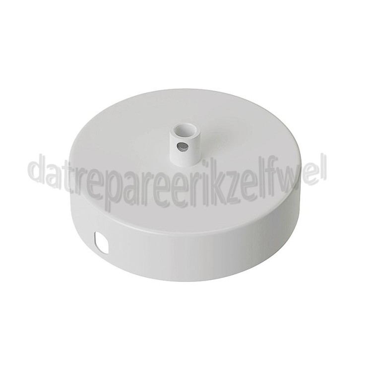 Foto van Calex Plafondplaat Metalen plafondplaat mat wit 100mm, 1 gat 